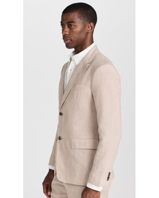 Club Monaco Natural Tech Linen Suit Blazer Lt. Khaki Mix/khaki for men