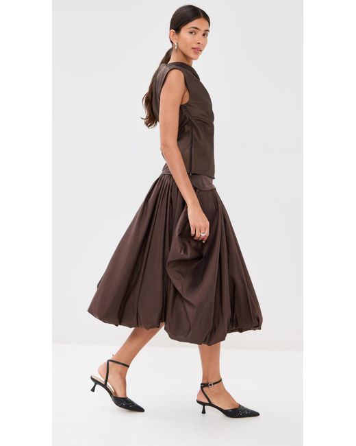 Jonathan Simkhai Brown Vivia Draped Top