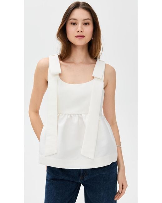 ALIGNE White Alina Bow Tie Top