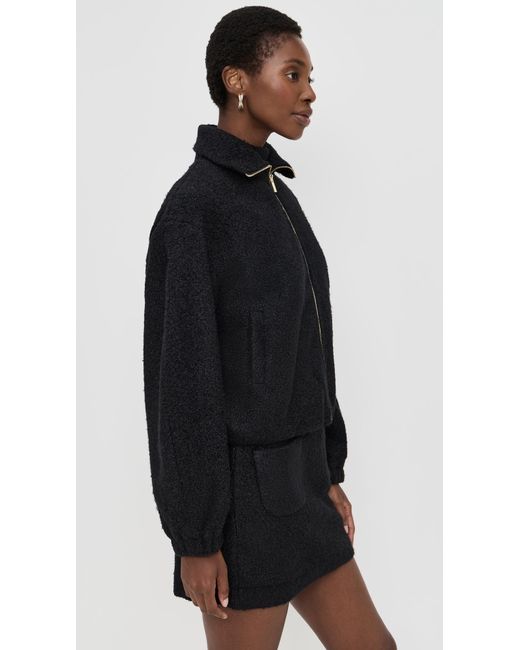 Amanda Uprichard Black Como Bomber Jacket