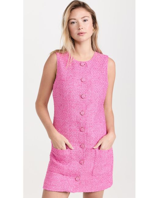 Endless Rose Pink Sleeveless Tweed Mini Dress