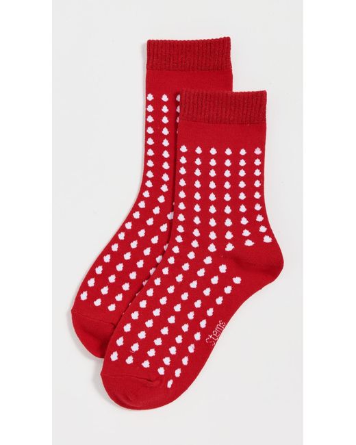 Stems Red Dots Crew Socks
