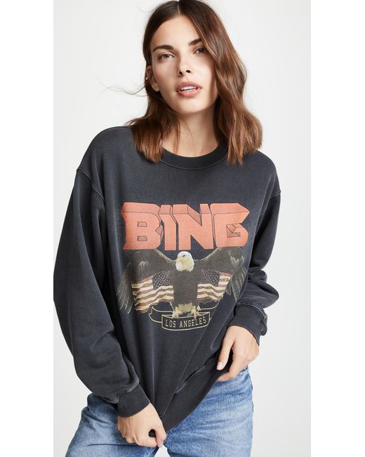 Anine Bing Fleece Bing Sweatshirt in Black - Save 23% | Lyst Australia