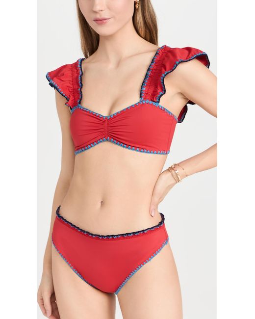 Sea Red Ea Lemika Crochet Bikini Bottom Carlet