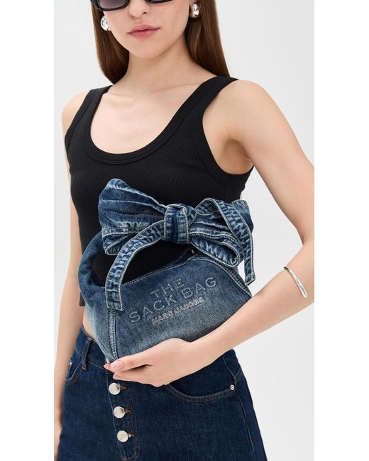 Marc Jacobs Blue The Bow Denim Mini Sack Bag
