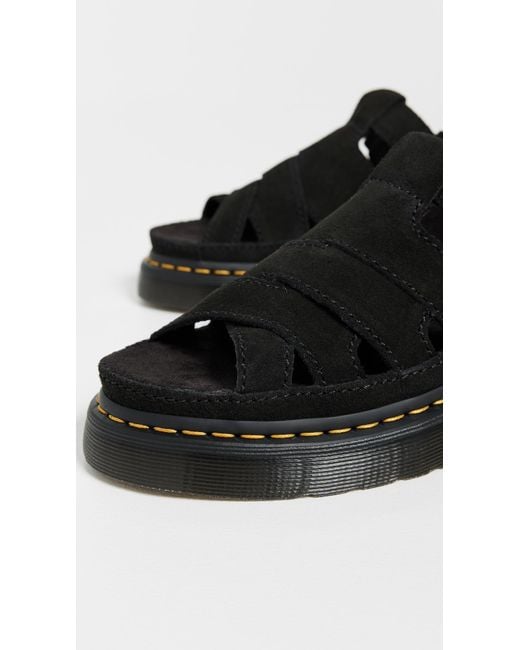 Dr. Martens Black Maxxy Slide Eh Suede Sandals