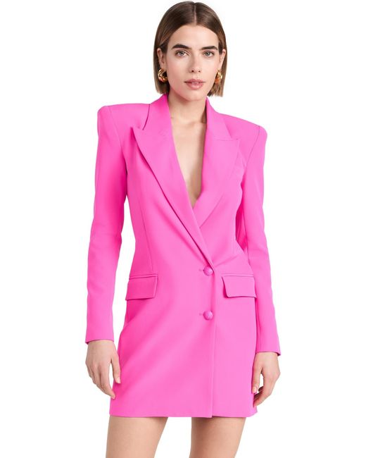 L'Agence Pink Marlee Double Breasted Blazer Dress