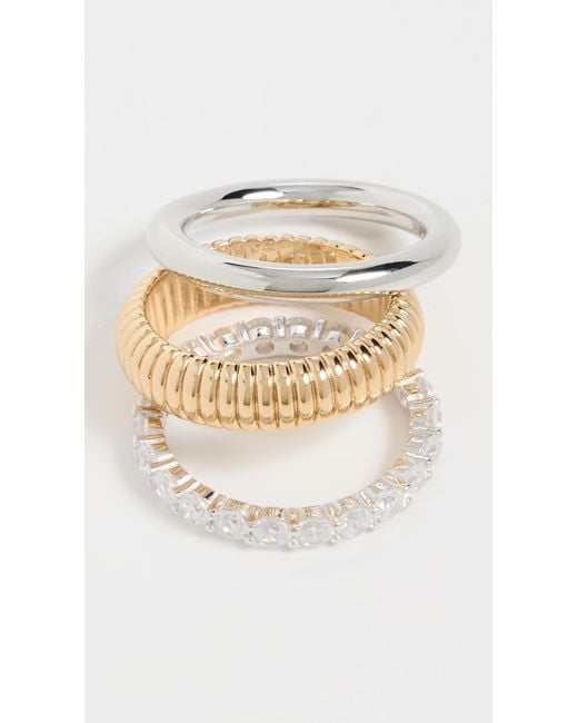 Shashi White Roux Ring Set