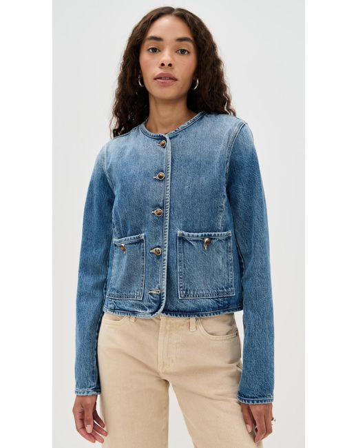 Veronica Beard Blue Andrea Jacket With Novel Buttons