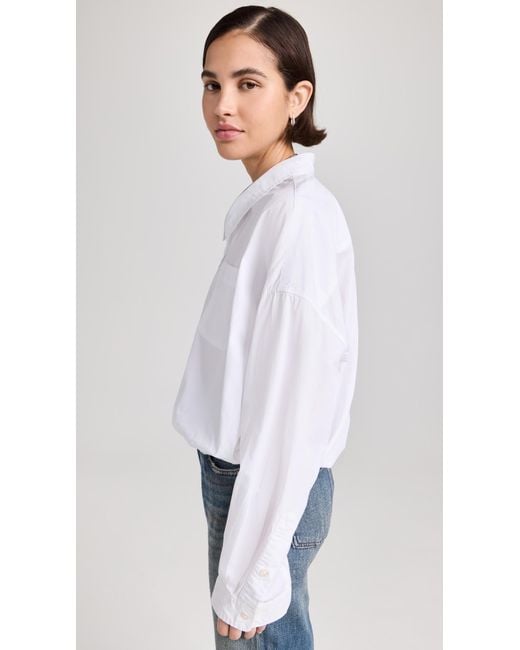 R13 White Crossover Bubble Shirt