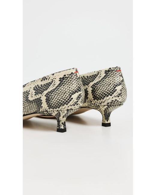 Aeyde Black Clara Snake Print Goat Leather Heels