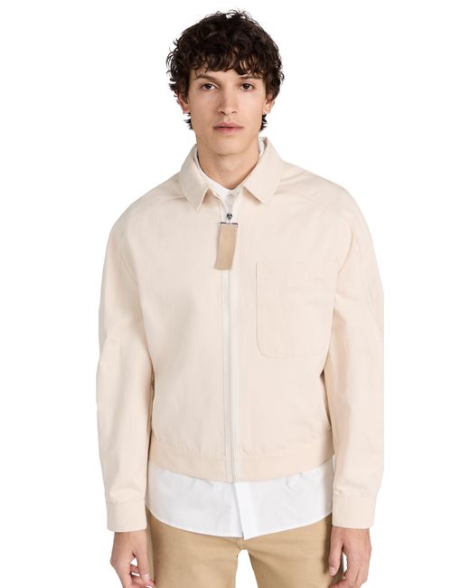 Jacquemus Natural Le Blouson Linu Boxy-fit Cotton And Linen-blend Jacket for men