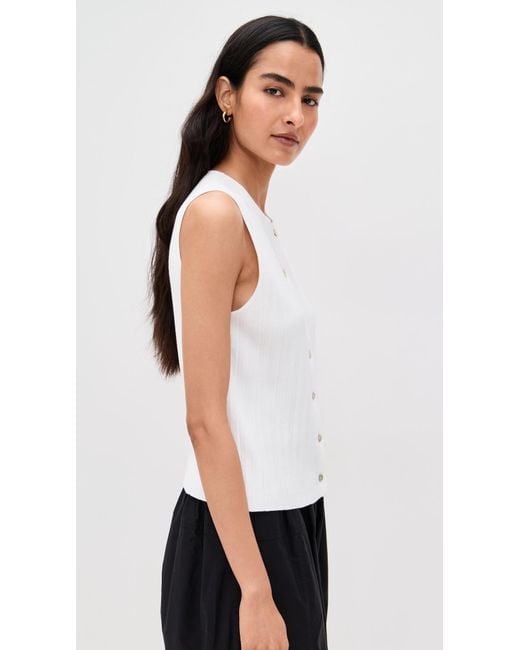 Vince White Button Up Sweater Shell
