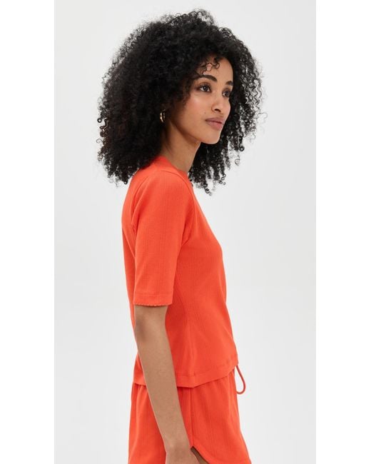 Le Bos Red Ada Pointelle Tee