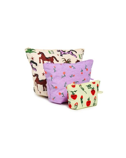 Baggu Pink Go Pouch Set
