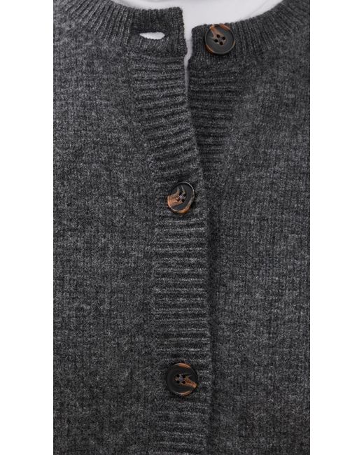 White + Warren Black Cashmere Waffle Cardigan