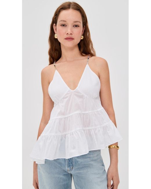 Azeeza White Viola Top