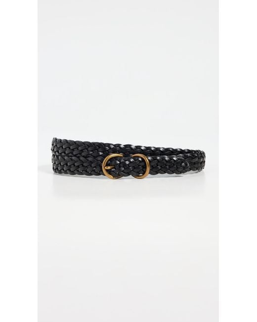Polo Ralph Lauren Black 18Mm Skinny Vachetta Braided Belt