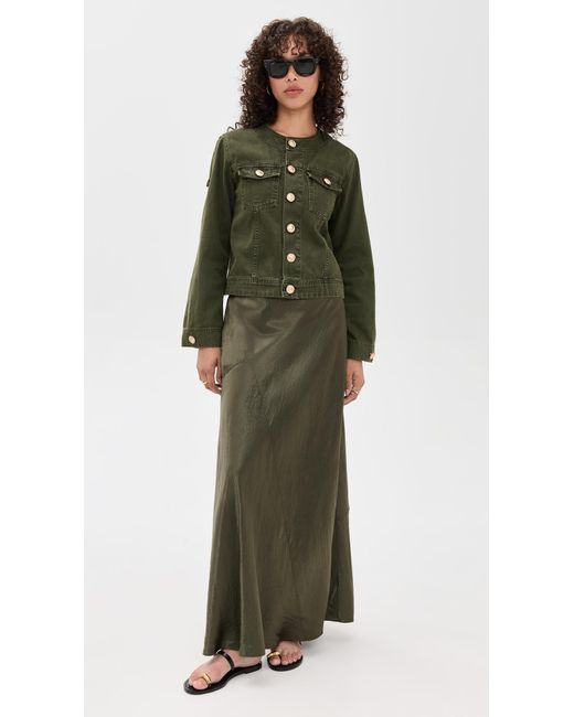L'Agence Green Anouk Collarless Jacket