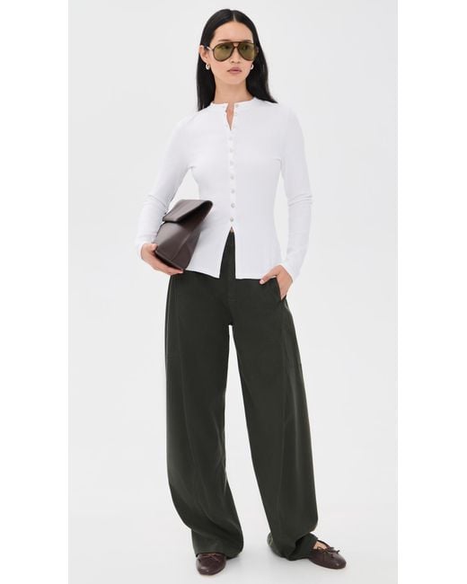 ALIGNE White Daphne Ribbed Top