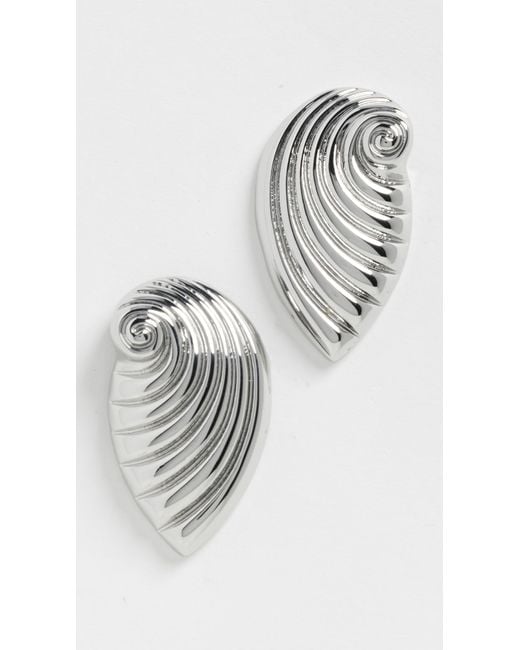 Kenneth Jay Lane White Seashell Post Earrings