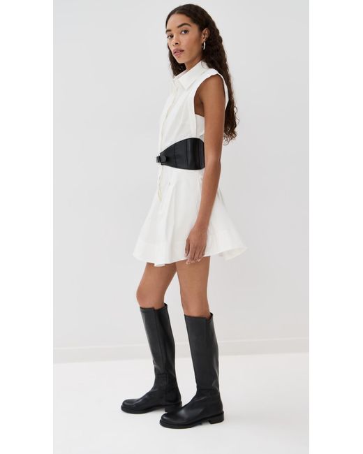 Jonathan Simkhai White Adler Belted Mini Dress