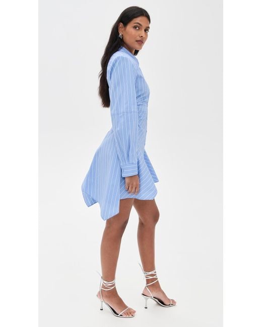 AKNVAS Blue Deena Striped Button Down Dress