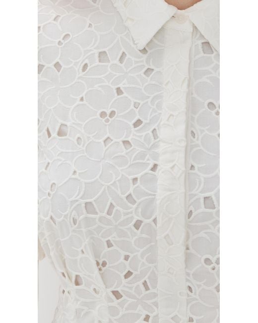 Jonathan Simkhai White Cleo Balloon Pintuck Mini Dress