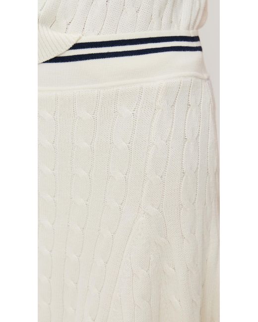 Ralph Lauren White Wool Blend Cable Knit Skort