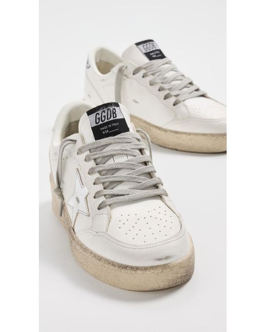 Golden Goose Deluxe Brand White Ballstar 2 Leather Upper And Spur Laminated Star Glitter Heel Sneakers