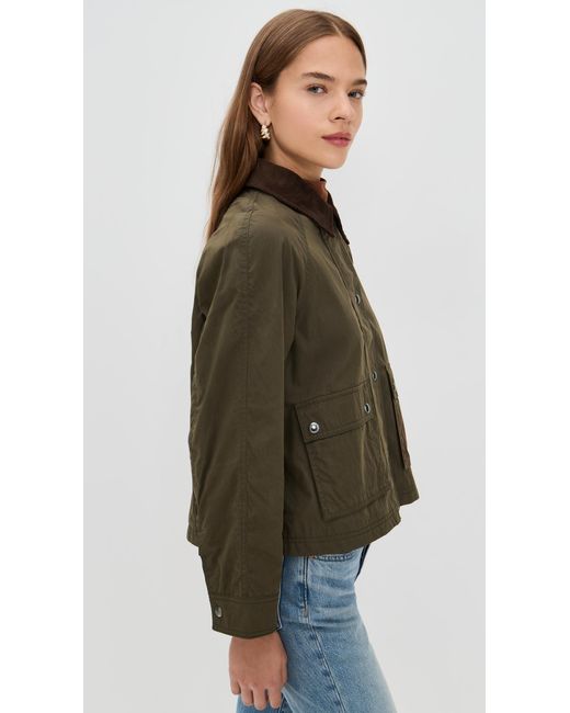 Madewell Brown Waxed Zip-Front Barn Jacket
