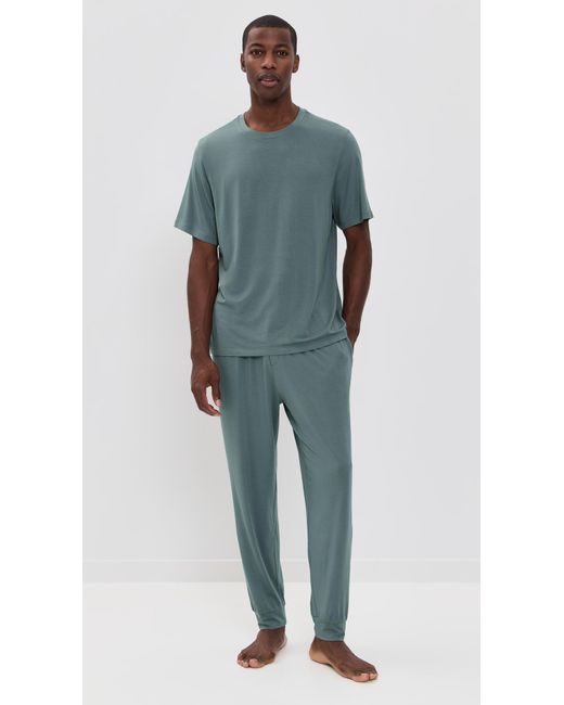 Eberjey Blue Henry Pajama Set for men