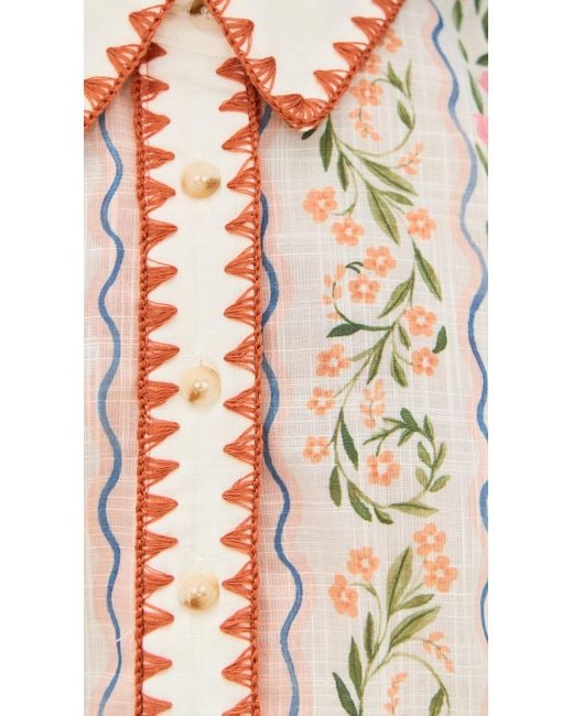 En Saison Multicolor Alaia Linen Top
