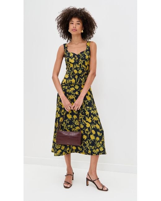 Ulla Johnson Green Vivi Sweetheart Neckline Midi Dress