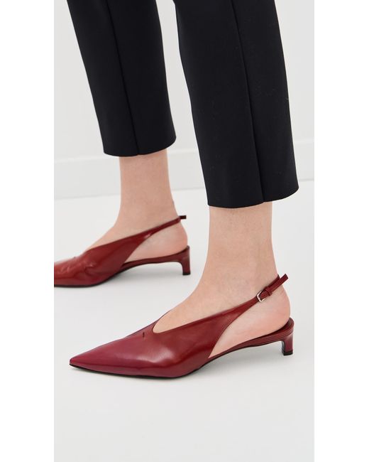 Jil Sander Red Slingback Heels