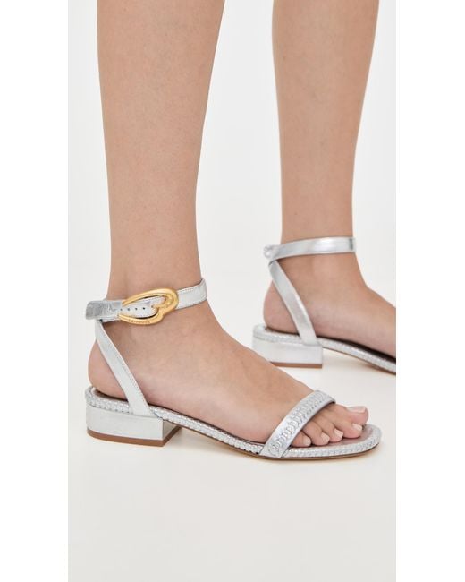 Larroude White Verona Flat Sandals