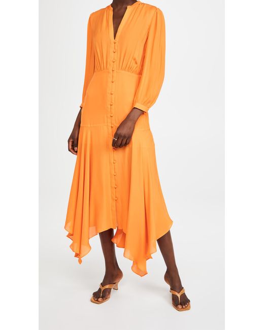 Veronica Beard Chiffon Roksanda Dress in Tangerine (Orange) - Lyst