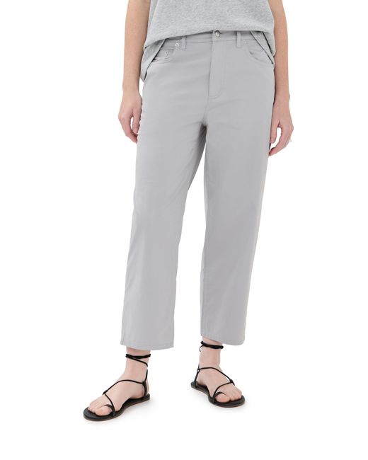 Tibi Gray Garment Dyed Silky Cotton Cropped Slouchy Cargo Jeans
