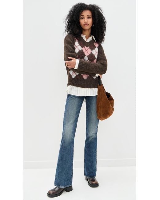DUNST Black Baby Alpaca Argyle Sweater