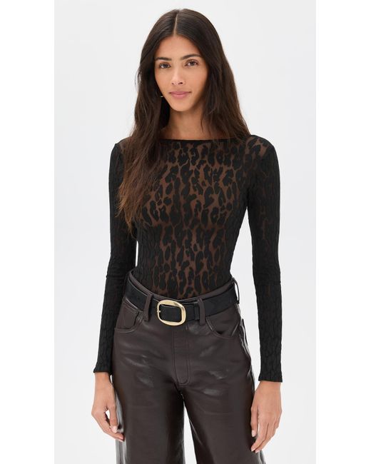 Wolford Black Leo String Thong Bodysuit