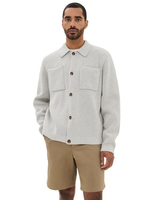 Les Deux Gray Fischer Cotton Milano Overshirt for men