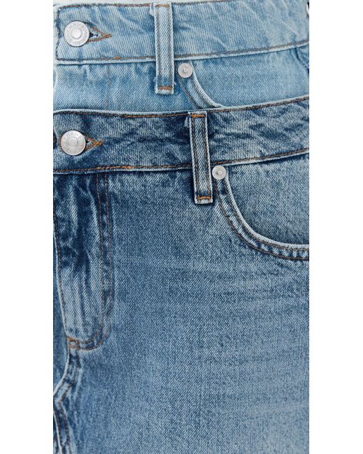 Jonathan Simkhai Blue Salix Double Waist Mini Skirt