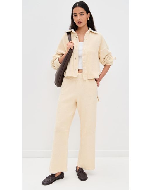 Les Tien Natural Alison Oversized Crop Button Up