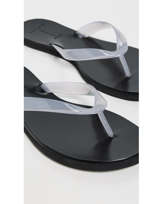 Black Suede Studio Black Jelly Flip Flops