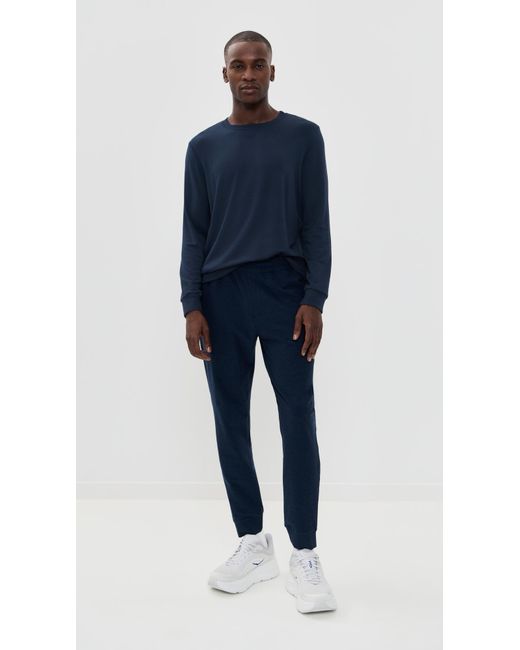 Beyond Yoga Blue Always Beyond Pullover Crew for men