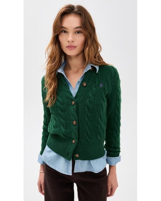 Polo Ralph Lauren Green Cable Cardigan