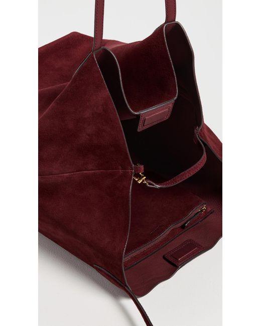 Madewell Red Oversized Soft Grain Shopper Tote