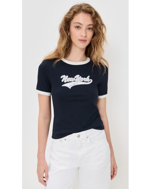 Rag & Bone Blue Ny Mica Ringer Tee