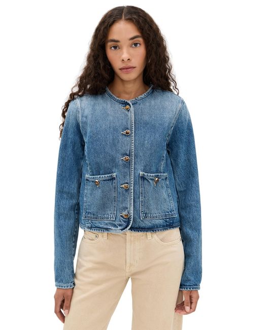 Veronica Beard Blue Andrea Jacket With Novel Buttons