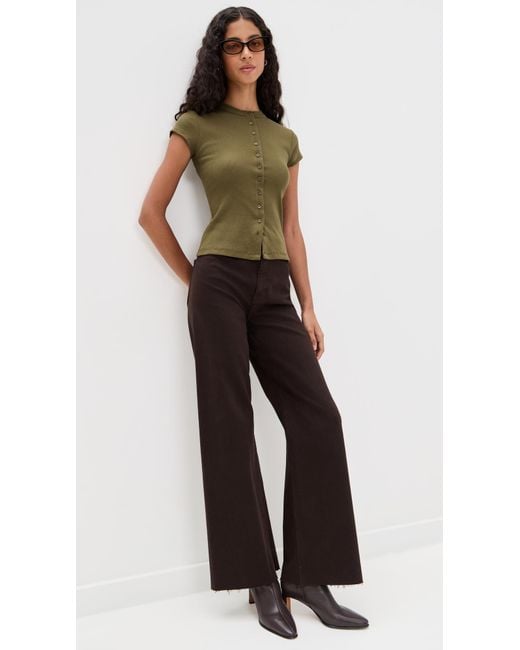 Reformation Green Raelynn Knit Top